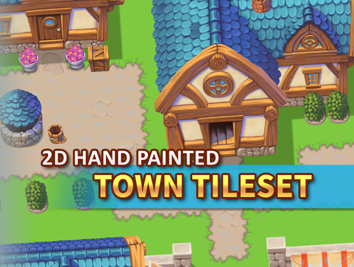 2D Hand Painted – Town Tileset – Free Download