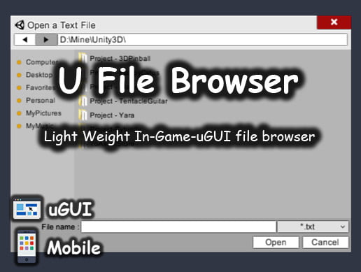 Browser Unity. File browser. UGUI Unity. U browser.