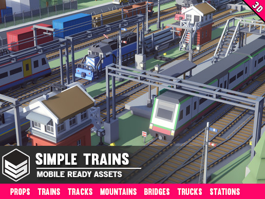 Simple Trains – Cartoon Assets – Free Download